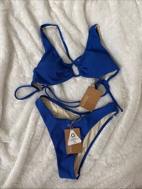 NWT Berlook Royal Blue Ribbed Bikini Set-M